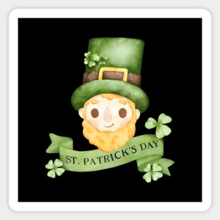 Happy Leprechaun with ginger beard. Happy St. Paddy's Day! Sticker